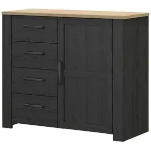 Höffner Herrenkommode  Toneo ¦ schwarz ¦ Maße (cm): B: 102 H: 87 T: 42.0