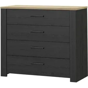 Höffner Schubkastenkommode  Toneo ¦ schwarz ¦ Maße (cm): B: 102 H: 87 T: 42.0