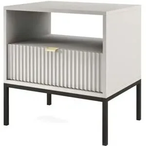 Höffner Nachtkommode  Nova ¦ grau ¦ Maße (cm): B: 54 H: 56