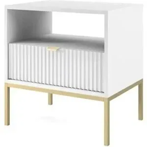 Höffner Nachtkommode  Nova ¦ weiß ¦ Maße (cm): B: 54 H: 56