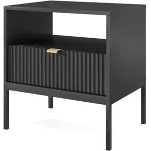 Höffner Nachtkommode  Nova ¦ schwarz ¦ Maße (cm): B: 54 H: 56