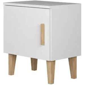 Höffner Nachtkommode  Kubi ¦ weiß ¦ Maße (cm): B: 34 H: 56