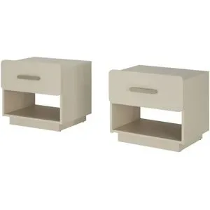 Höffner Nachtkommoden-Paar  Lydney ¦ beige ¦ Maße (cm): B: 53,2 H: 48 T: 41.5