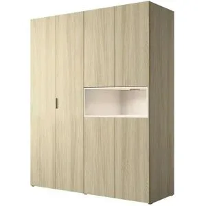 Höffner Drehtürenschrank mit Beleuchtung Villa ¦ holzfarben ¦ Maße (cm): B: 161 H: 202