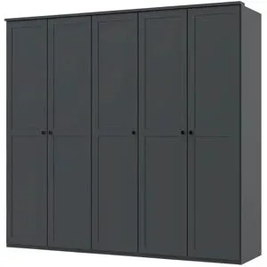 Höffner Drehtürenschrank  Chalet ¦ schwarz ¦ Maße (cm): B: 225 H: 210 T: 58.0