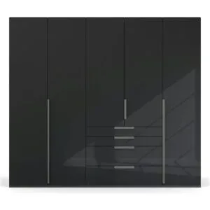 Höffner Drehtürenschrank  Port Talbot ¦ schwarz ¦ Maße (cm): B: 251 H: 223