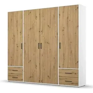 Höffner Drehtürenschrank  Yarm ¦ weiß ¦ Maße (cm): B: 187 H: 194