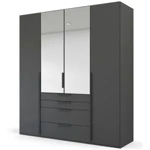 Höffner Drehtürenschrank  Port Talbot ¦ schwarz ¦ Maße (cm): B: 201 H: 223
