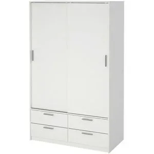 Höffner Schiebetürenschrank 2-türig  Lewes ¦ weiß ¦ Maße (cm): B: 121 H: 200 T: 60.0