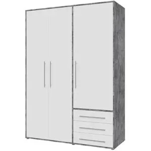Höffner Kleiderschrank  Morley ¦ grau ¦ Maße (cm): B: 144,4 H: 200 T: 53.0