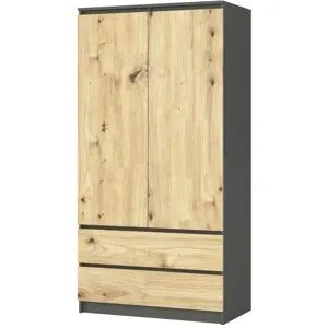 Höffner Drehtürenschrank mit 2 Schubladen Oda ¦ mehrfarbig ¦ Maße (cm): B: 90 H: 180