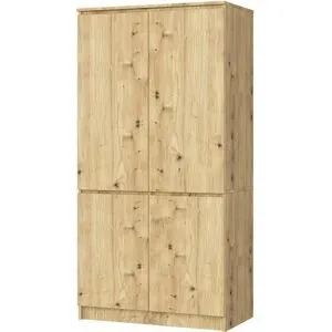 Höffner Drehtürenschrank 90 cm breit Valentina ¦ holzfarben ¦ Maße (cm): B: 90 H: 180