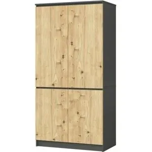 Höffner Drehtürenschrank 90 cm breit Valentina ¦ mehrfarbig ¦ Maße (cm): B: 90 H: 180