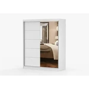 Höffner Schwebetürenschrank 2-türig Bodmin ¦ weiß ¦ Maße (cm): B: 160 H: 195