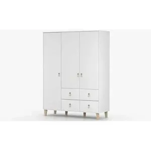 Höffner Drehtürenschrank mit Einlegeböden Frimley ¦ weiß ¦ Maße (cm): B: 150 H: 201,5