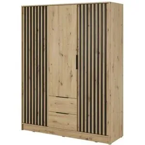Höffner Drehtürenschrank  Nelly ¦ braun ¦ Maße (cm): B: 155 H: 200
