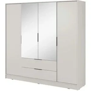 Höffner Drehtürenschrank 206 cm breit Lyke ¦ beige ¦ Maße (cm): B: 206 H: 200