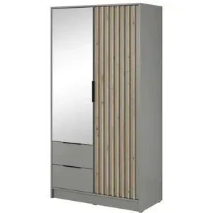 Höffner Drehtürenschrank  Nelly ¦ grau ¦ Maße (cm): B: 105 H: 200