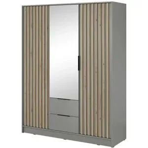 Höffner Drehtürenschrank  Nelly ¦ grau ¦ Maße (cm): B: 155 H: 200