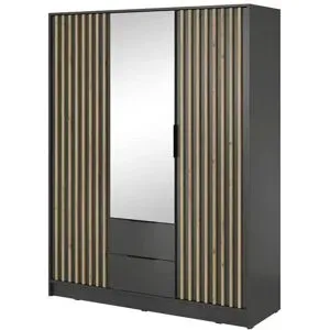 Höffner Drehtürenschrank  Nelly ¦ schwarz ¦ Maße (cm): B: 155 H: 200