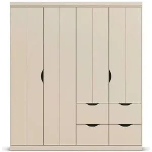 Höffner Kleiderschrank mit Schubladen Frieda ¦ creme ¦ Maße (cm): B: 181 H: 203