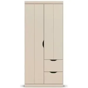 Höffner Kleiderschrank mit Schubladen Frieda ¦ creme ¦ Maße (cm): B: 91 H: 203