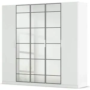 Höffner Kleiderschrank mit Spiegel Acero ¦ weiß ¦ Maße (cm): B: 226 H: 210
