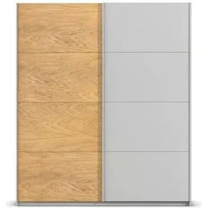 Höffner Schwebetürenschrank 2 türig Malva Extra ¦ grau ¦ Maße (cm): B: 181 H: 210