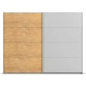 Höffner Schwebetürenschrank 2 türig Malva Extra ¦ grau ¦ Maße (cm): B: 271 H: 210