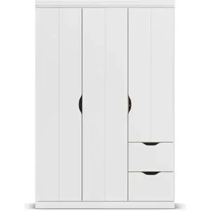 Höffner Kleiderschrank mit Schubladen Frieda ¦ weiß ¦ Maße (cm): B: 136 H: 203