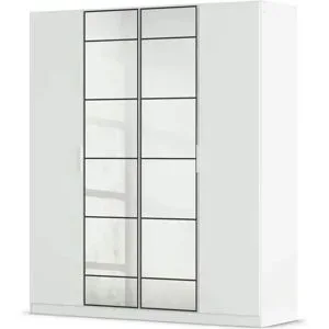 Höffner Kleiderschrank mit Spiegel Acero ¦ weiß ¦ Maße (cm): B: 181 H: 210