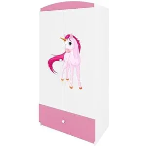 Höffner Kleiderschrank  Einhorn ¦ rosa/pink ¦ Maße (cm): B: 52 H: 181,2