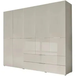 Höffner Kleiderschrank 5-türig  Vitreo Neo ¦ beige ¦ Maße (cm): B: 249,6 H: 212 T: 57.0