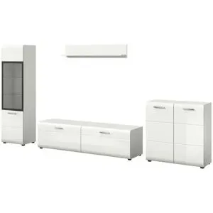 Höffner Wohnkombination   ¦ weiß ¦ Maße (cm): B: 305 H: 160