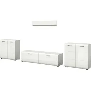 Höffner Wohnkombination   ¦ weiß ¦ Maße (cm): B: 350 H: 160
