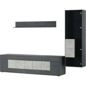 Wohnwert Wohnkombination  Alea ¦ grau ¦ Maße (cm): B: 292 H: 208 T: 52.0