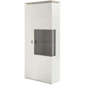 uno Vitrine  Amantea ¦ grau ¦ Maße (cm): B: 90 H: 207 T: 37.0
