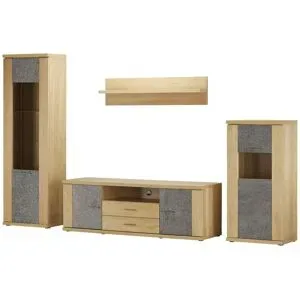 Woodford Wohnkombination  Rock ¦ holzfarben ¦ Maße (cm): B: 310 H: 208 T: 52.0