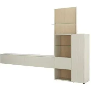 SCHÖNER WOHNEN Kollektion Wohnkombination  Amaya ¦ grau ¦ Maße (cm): B: 340 H: