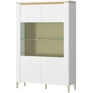 Höffner Vitrine mit Softclose Losini ¦ weiß ¦ Maße (cm): B: 110 H: 169 T: 40.0