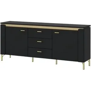 Höffner TV-Lowboard mit Softclose Losini ¦ schwarz ¦ Maße (cm): B: 155,3 H: 70 T: 40.0