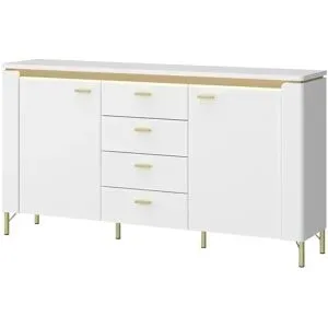 Höffner Sideboard mit Softclose Losini ¦ weiß ¦ Maße (cm): B: 155,3 H: 87,3 T: 40.0