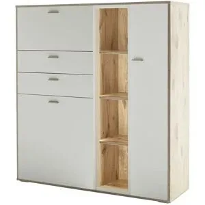 uno Highboard  Santerno ¦ weiß ¦ Maße (cm): B: 124 H: 133 T: 37.0