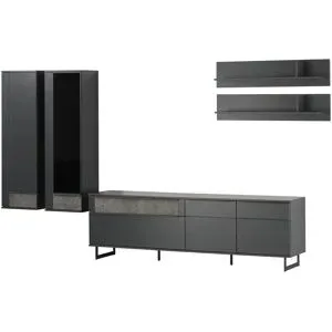 Jette Home Wohnkombination  Stone ¦ grau ¦ Maße (cm): B: 364 H: 198 T: 46.0