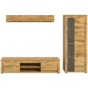 Höffner Wohnwand  Bardenas ¦ holzfarben ¦ Maße (cm): B: 235 H: 159 T: 35.0