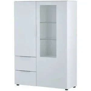 Höffner Highboard  Vitreo Neo ¦ weiß ¦ Maße (cm): B: 105 H: 151 T: 40.0