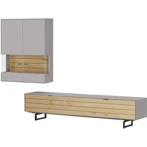Jette Home Wohnkombination  Como ¦ grau ¦ Maße (cm): B: 287 H: 200 T: 46.0