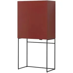 SCHÖNER WOHNEN Kollektion Barschrank  Amaya ¦ rot ¦ Maße (cm): B: 80 H: 165 T: