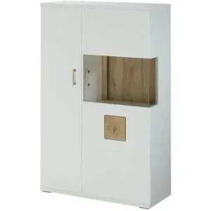 uno Highboard  Topeka ¦ weiß ¦ Maße (cm): B: 90 H: 142 T: 37.0