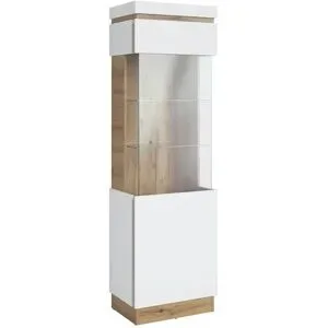Höffner Vitrine  Caorle ¦ weiß ¦ Maße (cm): B: 60 H: 201 T: 40.0